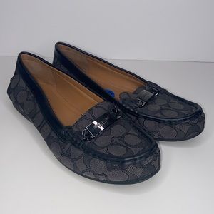 Coach Loafers Olive outline Sig Jacqrd Black Smoke